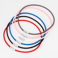Fashion Choker Necklace, Silicone, with Titanium Steel, polished, fashion jewelry & Unisex, more colors for choice, 5mm,28mm, Length:Approx 21.65 Inch, Sold By PC