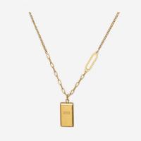 Titanium Steel Necklace, gold color plated, fashion jewelry & for woman, nickel, lead & cadmium free, Length:Approx 17.72 Inch, Sold By PC