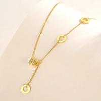 Brass Necklace, gold color plated, fashion jewelry & for woman, nickel, lead & cadmium free, Length:Approx 17.72 Inch, Sold By PC