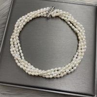 Plastične biserna ogrlica, Plastična Pearl, s Titanium Čelik, ručno izrađen, modni nakit & višeslojni & za žene, Dužina Približno 15.75 inčni, Prodano By PC