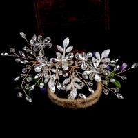 Bridal Hair Wreath Brass with Crystal handmade fashion jewelry & for woman golden nickel lead & cadmium free Sold By PC