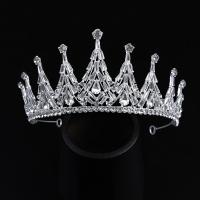 Bridal Tiaras Zinc Alloy with Crystal silver color plated fashion jewelry & for woman & with rhinestone silver color nickel lead & cadmium free Sold By PC