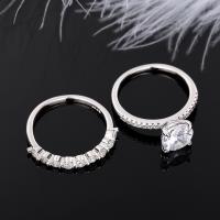 Fashion Brass Ring Set 2 pieces & Unisex & micro pave cubic zirconia nickel lead & cadmium free 8mm Sold By Set