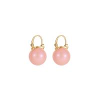 South Sea Shell Earring, Shell Pearl, with Brass, Round, gold color plated, for woman, more colors for choice, nickel, lead & cadmium free, 16x26.70mm, Sold By Pair