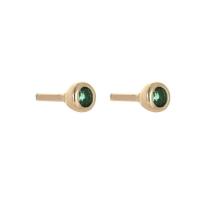 Brass Stud Earring, gold color plated, with rhinestone, more colors for choice, nickel, lead & cadmium free, 7x3mm,0.8mm, Sold By PC