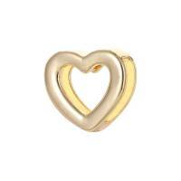 Μενταγιόν Brass Heart, Ορείχαλκος, Καρδιά, χρώμα επίχρυσο, DIY & κοίλος, νικέλιο, μόλυβδο και κάδμιο ελεύθεροι, 9.50x8.50mm, Sold Με PC