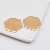 Brass Jewelry Pendants, Hexagon, polished, Corrosion-Resistant & fashion jewelry & DIY, original color, 24.50x28mm, Sold By PC