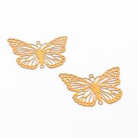 Brass Jewelry Connector, Butterfly, polished, Corrosion-Resistant & fashion jewelry & DIY & 1/1 loop, original color, 28x26mm, Sold By PC