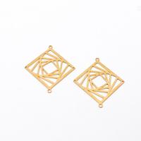 Brass Jewelry Connector, Square, polished, Corrosion-Resistant & fashion jewelry & DIY & 1/1 loop, original color, 29mm, Sold By PC