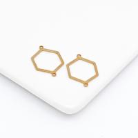 Brass Jewelry Connector, Hexagon, polished, Corrosion-Resistant & fashion jewelry & DIY & 1/1 loop, original color, 17x25mm, Sold By PC