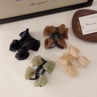 Hair Claw Clips, Plastic, with Gauze, Bowknot, fashion jewelry, more colors for choice, 80mm, Sold By PC
