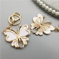 Zinc Alloy Key Clasp Butterfly plated fashion jewelry & with rhinestone nickel lead & cadmium free Sold By PC