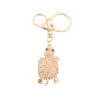 Zinc Alloy Key Clasp with Glass Stone & Cats Eye Turtle plated fashion jewelry & with rhinestone nickel lead & cadmium free Sold By PC