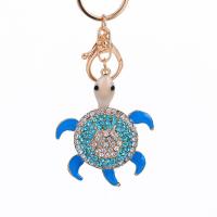 Tibetan Style Key Clasp, Turtle, plated, fashion jewelry & enamel & with rhinestone, more colors for choice, nickel, lead & cadmium free, 56x70x129mm, Sold By PC