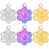 Stainless Steel Pendants, 304 Stainless Steel, Flower, Vacuum Ion Plating, fashion jewelry & Unisex & oval chain & different styles for choice, more colors for choice, 14x19x2.50mm, Hole:Approx 2mm, Length:50 cm, Sold By PC