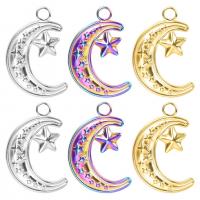 Stainless Steel Pendants 304 Stainless Steel Moon and Star Vacuum Ion Plating fashion jewelry & Unisex & oval chain Approx 2.8mm Length 50 cm Sold By PC