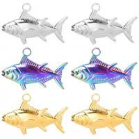 Stainless Steel Animal Pendants 304 Stainless Steel Fish Vacuum Ion Plating fashion jewelry & Unisex & oval chain Approx 3mm Length 50 cm Sold By PC