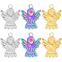 Stainless Steel Pendants, 304 Stainless Steel, Angel, Vacuum Ion Plating, DIY, more colors for choice, 19x24x2mm, Hole:Approx 2.5mm, Sold By PC
