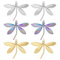 Stainless Steel Animal Pendants, 304 Stainless Steel, Dragonfly, Vacuum Ion Plating, fashion jewelry & Unisex & oval chain & different styles for choice, more colors for choice, 35x28x2mm, Hole:Approx 1mm, Length:50 cm, Sold By PC