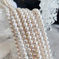 Runde ferskvandskulturperle Beads, Ferskvandsperle, du kan DIY, hvid, 8-9mm, Solgt Per Ca. 15 inch Strand