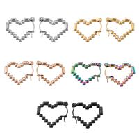 Stainless Steel Lever Zpět náušnice, 304 Stainless Steel, Srdce, módní šperky & pro ženy, více barev na výběr, 19x21mm, Prodáno By Pair