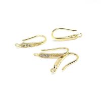 Brass Earring Drop Component 14K gold-filled fashion jewelry & DIY & micro pave cubic zirconia & for woman golden nickel lead & cadmium free Sold By Bag