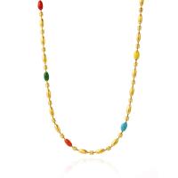 Stainless Steel Jewelry Necklace 304 Stainless Steel Vacuum Ion Plating fashion jewelry & for woman & enamel multi-colored nickel lead & cadmium free Sold By PC