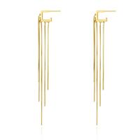 Fashion Fringe Earrings 304 Stainless Steel Vacuum Ion Plating fashion jewelry & for woman nickel lead & cadmium free Sold By PC