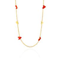 Stainless Steel Jewelry Necklace 304 Stainless Steel with 5cm extender chain Vacuum Ion Plating fashion jewelry & for woman & enamel two different colored nickel lead & cadmium free Length 38 cm Sold By PC