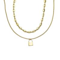Edelstahl Schmuck Halskette, 304 Edelstahl, mit Verlängerungskettchen von 6..5cm, 2 Stück & Modeschmuck & für Frau, keine, frei von Nickel, Blei & Kadmium, Länge:50 cm, verkauft von PC