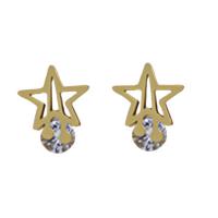 Stainless Steel Stud Earrings 304 Stainless Steel Vacuum Ion Plating fashion jewelry & for woman & with rhinestone nickel lead & cadmium free Sold By PC