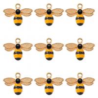 Tibetan Style Animal Pendants, Bee, gold color plated, fashion jewelry & for woman & enamel, more colors for choice, nickel, lead & cadmium free, 22.50x17.50mm, 10PCs/Bag, Sold By Bag