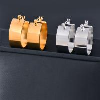 Titanium Staal Earring, Donut, mode sieraden & voor vrouw, meer kleuren voor de keuze, 9x23mm, Verkocht door pair