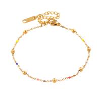 Stainless Steel Jewelry Bracelet, 316L Stainless Steel, with 5cm extender chain, Vacuum Ion Plating, fashion jewelry & for woman & enamel, more colors for choice, Length:Approx 17 cm, Sold By PC