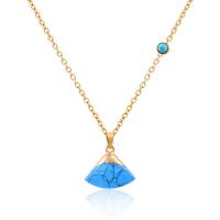 Stainless Steel Jewelry Necklace, 316L Stainless Steel, with Turquoise, with 5cm extender chain, Vacuum Ion Plating, Different Shape for Choice & fashion jewelry & for woman, more colors for choice, Length:Approx 40 cm, Sold By PC