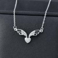 Titanium Steel Necklace with 5cm extender chain Heart fashion jewelry & micro pave rhinestone & for woman & hollow Length Approx 40 cm Sold By PC
