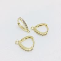 Brass Lever Back Earring Component high quality plated hypo allergic & DIY & micro pave cubic zirconia & for woman nickel lead & cadmium free Sold By Pair