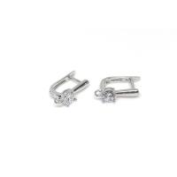 Brass Lever Back Earring Component high quality plated hypo allergic & DIY & micro pave cubic zirconia nickel lead & cadmium free 1mm Sold By Pair