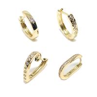 Brass Leverback Earring, high quality gold color plated, hypo allergic & DIY & different styles for choice & micro pave cubic zirconia, nickel, lead & cadmium free, Sold By Pair