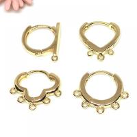 Brass Lever Back Earring Component high quality gold color plated hypo allergic & DIY nickel lead & cadmium free Sold By Pair