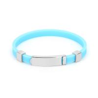 Silicone Bracelets Titanium Steel with Silicone fashion jewelry & Unisex & antistatic nickel lead & cadmium free 10mm Length Approx 8.46 Inch Sold By PC