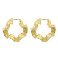 Laiton Leverback boucle d'oreille, Placage de couleur d'or, bijoux de mode & pour femme, protéger l'environnement, sans nickel, plomb et cadmium, 27x25x1mm, Vendu par paire