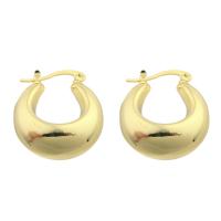 Laiton Leverback boucle d'oreille, Placage de couleur d'or, bijoux de mode & pour femme, protéger l'environnement, sans nickel, plomb et cadmium, 25x22x12mm, Vendu par paire