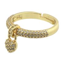 Messing ringen, gold plated, mode sieraden & voor vrouw & met strass, nikkel, lood en cadmium vrij, 24x22x4mm, Verkocht door PC