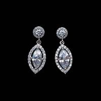 Brass Drop Earring, fashion jewelry & micro pave cubic zirconia & for woman, nickel, lead & cadmium free, 9x23mm, Sold By Pair