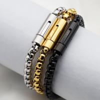 Bracelet d'acier titane, bijoux de mode & pour homme, plus de couleurs à choisir, Vendu par Environ 8.27 pouce brin