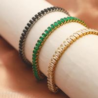 Bijoux bracelet en acier inoxydable, Acier inoxydable 304, avec 1.97inch chaînes de rallonge, bijoux de mode & pavé de micro zircon & pour femme, plus de couleurs à choisir, 5mm, Vendu par Environ 6.1 pouce brin