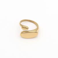 Anel de dedo de aço inoxidável, Aço inoxidável 304, 18K banhado a ouro, joias de moda & para mulher, dourado, 13.80mm, vendido por PC