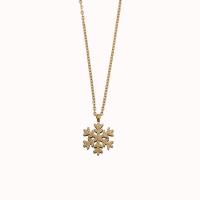 Titanium Steel Necklace with 1.97inch extender chain Snowflake Vacuum Ion Plating fashion jewelry & for woman golden 12mm Sold Per Approx 15.35 Inch Strand