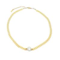 Titanová ocel náhrdelník, Titanium ocel, s Plastové Pearl, s 1.97inch extender řetězce, pšenice, módní šperky & pro ženy, zlatý, Prodáno za Cca 15.75 inch Strand